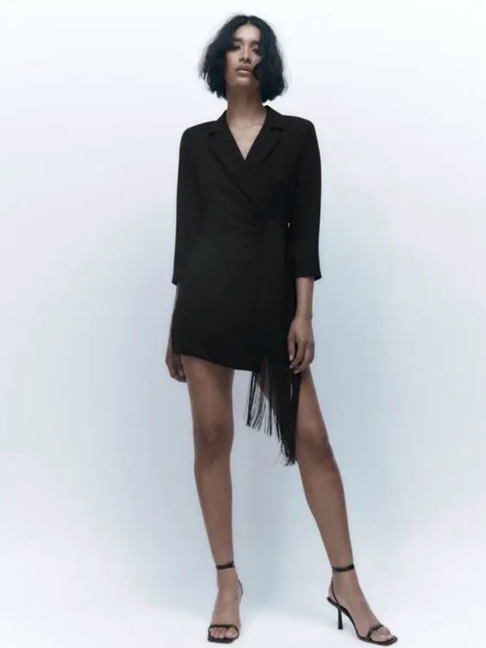 Zara Black Fringed Blazer Dress / Romper